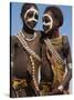 Two Hamer Girls Wearing Traditional Goat Skin Dress Decorated with Cowie Shells, Turmi, Ethiopia-Jane Sweeney-Stretched Canvas