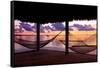 Two Hammocks at Sunset - View of Gulf of Mexico - Florida - USA-Philippe Hugonnard-Framed Stretched Canvas