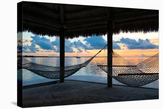 Two Hammocks at Sunset - View of Gulf of Mexico - Florida - USA-Philippe Hugonnard-Stretched Canvas