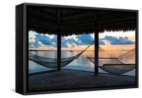 Two Hammocks at Sunset - View of Gulf of Mexico - Florida - USA-Philippe Hugonnard-Framed Stretched Canvas