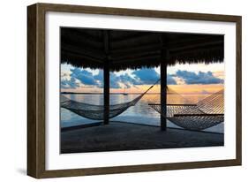 Two Hammocks at Sunset - View of Gulf of Mexico - Florida - USA-Philippe Hugonnard-Framed Photographic Print