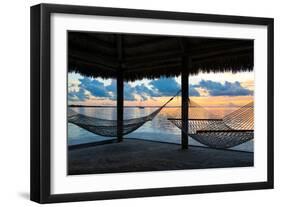 Two Hammocks at Sunset - View of Gulf of Mexico - Florida - USA-Philippe Hugonnard-Framed Photographic Print