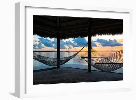 Two Hammocks at Sunset - View of Gulf of Mexico - Florida - USA-Philippe Hugonnard-Framed Photographic Print