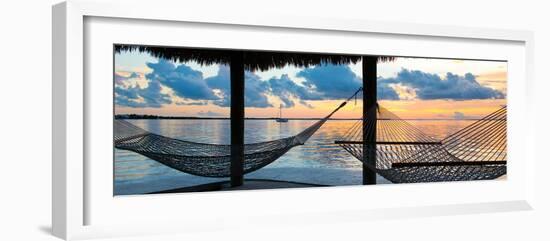 Two Hammocks at Sunset - View of Gulf of Mexico - Florida - USA-Philippe Hugonnard-Framed Photographic Print