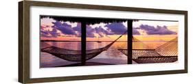 Two Hammocks at Sunset - View of Gulf of Mexico - Florida - USA-Philippe Hugonnard-Framed Photographic Print