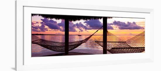 Two Hammocks at Sunset - View of Gulf of Mexico - Florida - USA-Philippe Hugonnard-Framed Photographic Print