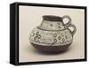 Two-Handled Black Ceramic Pitcher with Incised Geometric Motifs, from Beilngries-null-Framed Stretched Canvas