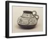 Two-Handled Black Ceramic Pitcher with Incised Geometric Motifs, from Beilngries-null-Framed Giclee Print