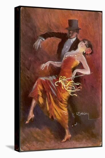 Two Handsome Dancers Strut Their Thing in Fine Style Giving the Cake-Walk Almost a Sinister Look-L. Usobol-Stretched Canvas