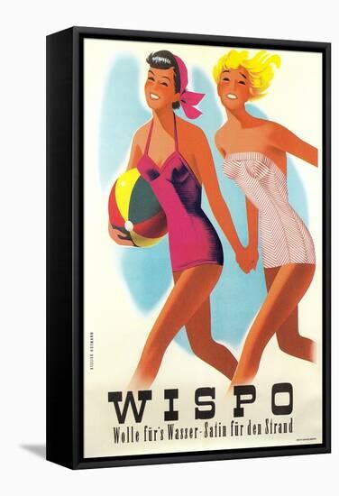 Two Happy Bathing Beauties-null-Framed Stretched Canvas