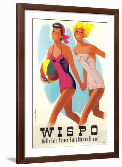 Two Happy Bathing Beauties-null-Framed Art Print