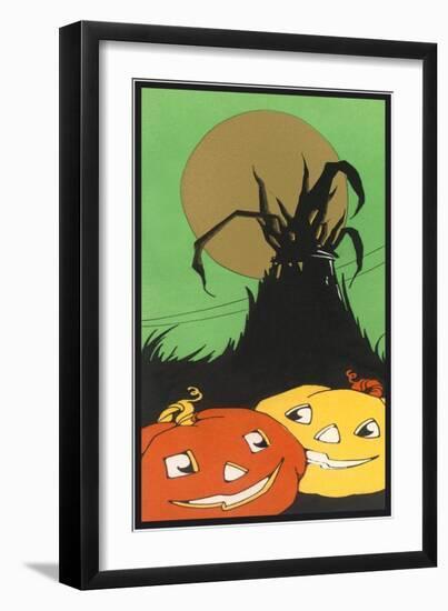 Two Happy Jack O'Lanterns-null-Framed Art Print