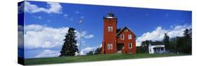 Two Harbors Lighthouse on Lake Superior's Agate Bay, Burlington Bay, Minnesota, USA-null-Stretched Canvas