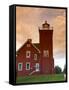 Two Harbors Lighthouse Overlooking Agate Bay, Lake Superior, Two Harbors, Minnesota, USA-David R. Frazier-Framed Stretched Canvas