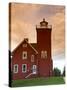 Two Harbors Lighthouse Overlooking Agate Bay, Lake Superior, Two Harbors, Minnesota, USA-David R. Frazier-Stretched Canvas