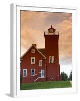 Two Harbors Lighthouse Overlooking Agate Bay, Lake Superior, Two Harbors, Minnesota, USA-David R. Frazier-Framed Premium Photographic Print