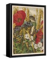 Two Harvest Mice Among the Ears of Corn and Poppies-null-Framed Stretched Canvas