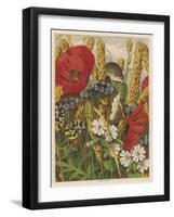 Two Harvest Mice Among the Ears of Corn and Poppies-null-Framed Art Print
