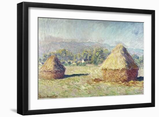 Two Haystacks-Claude Monet-Framed Giclee Print