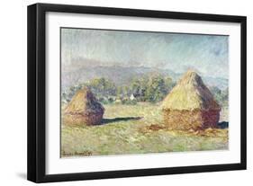 Two Haystacks-Claude Monet-Framed Giclee Print