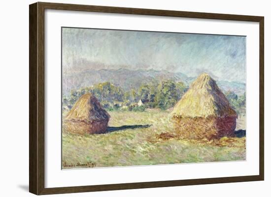 Two Haystacks-Claude Monet-Framed Giclee Print