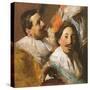 Two Heads from the Banquet of the Officers, 1880-John Singer Sargent-Stretched Canvas