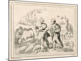 Two Herdsmen-Maarten de Vos-Mounted Giclee Print