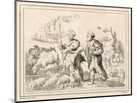 Two Herdsmen-Maarten de Vos-Mounted Giclee Print