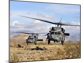 Two HH-60 Pavehawk Helicopters Preparing to Land-Stocktrek Images-Mounted Photographic Print