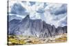 Two Hikers are Dwarfed by the 12,173 Foot Ambush Peak in the Wind River Range-Ben Herndon-Stretched Canvas