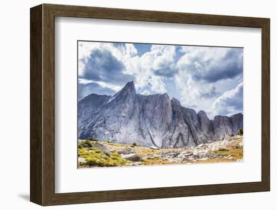 Two Hikers are Dwarfed by the 12,173 Foot Ambush Peak in the Wind River Range-Ben Herndon-Framed Photographic Print