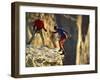 Two Hikers with Ropes at the Edge of a Cliff-null-Framed Photographic Print