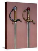 Two Hilts of Swords with Enamel and Diamonds, Age of King Christian IV-null-Stretched Canvas