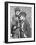 Two Homeless Boys Lighting Up American Cigarettes with British Matches-George Rodger-Framed Photographic Print