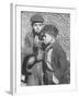 Two Homeless Boys Lighting Up American Cigarettes with British Matches-George Rodger-Framed Photographic Print