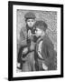 Two Homeless Boys Lighting Up American Cigarettes with British Matches-George Rodger-Framed Photographic Print