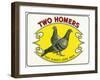 Two Homers Brand Cigar Inner Box Label-Lantern Press-Framed Art Print