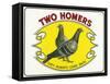 Two Homers Brand Cigar Inner Box Label-Lantern Press-Framed Stretched Canvas