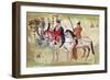 Two Horsemen in a Landscape Or, the Boddhisatva and His Equerry, Tang Period (Painted Stone)-null-Framed Giclee Print