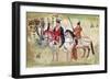 Two Horsemen in a Landscape Or, the Boddhisatva and His Equerry, Tang Period (Painted Stone)-null-Framed Giclee Print