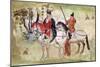 Two Horsemen in a Landscape Or, the Boddhisatva and His Equerry, Tang Period (Painted Stone)-null-Mounted Giclee Print