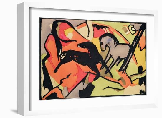 Two Horses, 1911/12-Franz Marc-Framed Giclee Print