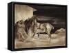 Two Horses and a Sleeping Groom, C.1822-1823-Théodore Géricault-Framed Stretched Canvas