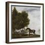 Two Horses Communing in a Landscape by George Stubbs-George Stubbs-Framed Giclee Print