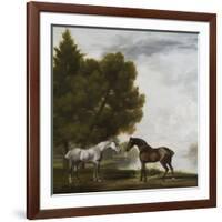 Two Horses Communing in a Landscape by George Stubbs-George Stubbs-Framed Giclee Print