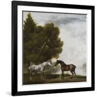 Two Horses Communing in a Landscape by George Stubbs-George Stubbs-Framed Giclee Print