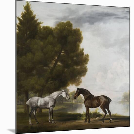 Two Horses Communing in a Landscape by George Stubbs-George Stubbs-Mounted Giclee Print