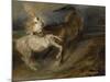 Two Horses Fighting in a Stormy Landscape, C.1828 (Oil on Canvas)-Ferdinand Victor Eugene Delacroix-Mounted Giclee Print