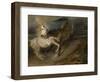 Two Horses Fighting in a Stormy Landscape, C.1828 (Oil on Canvas)-Ferdinand Victor Eugene Delacroix-Framed Giclee Print