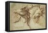 Two Horses' Heads-John Michael Rysbrack-Framed Stretched Canvas